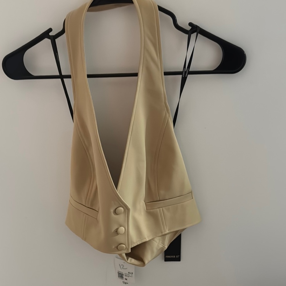 Forever 21 Cream Backless Bodysuit